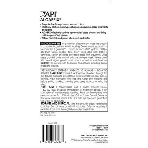 API, AlgaeFix for Freshwater Aquariums, 1.25 oz API