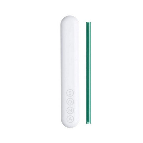 Soma, Glass Straw With Silicone Lined Travel Teal, 8 Inchs, 1 Count Soma