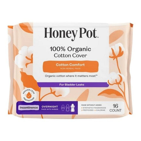 The Honey Pot, Organic Incontinence Night Pads, 16 Count The Honey Pot