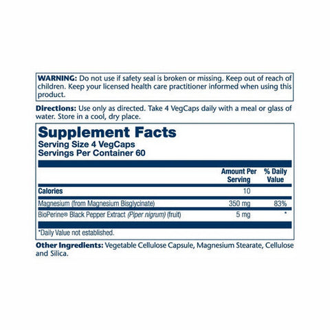 Solaray, Magnesium Glycinate High Absorption, 350 mg, 240 Veg Caps Solaray