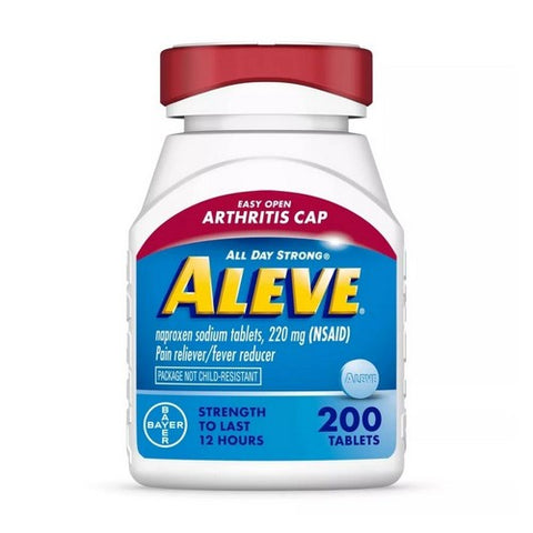 Naproxen Sodium Pain Reliever Fever Reducer Tablets 200 Caps by Aleve