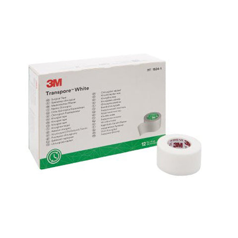 3M, Transpore Plastic Medical Tape 1 Inch x 10 Yard White, 1 Roll 3M