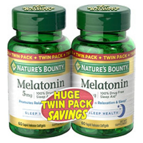 Melatonin Twin Pack 60 + 60 Count by Nature's Bounty
