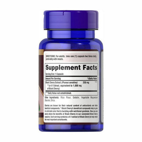 Puritan's Pride, Black Cherry Concentrated Extract, 1000 Mg, 100 Capsules Puritan's Pride