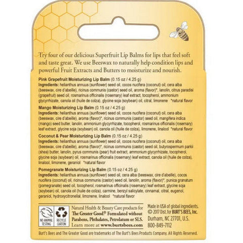 Burts Bees, Superfruit Lip Balm Blister, 0.15 Oz Burts Bees