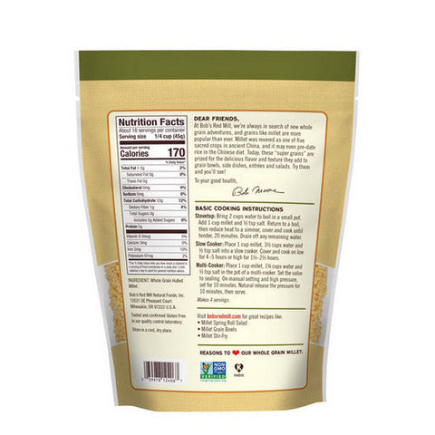 Bobs Red Mill, Millet Mill Hulled, 28 Oz Bobs Red Mill