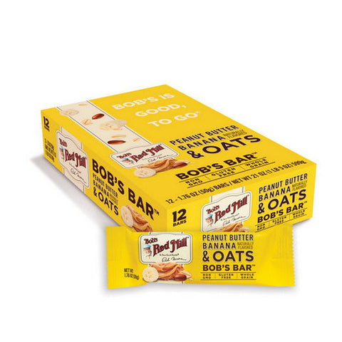 Bobs Red Mill, Peanut Butter Banana And Oats Better Bar, 1.76 Oz / 12 Bars Bobs Red Mill