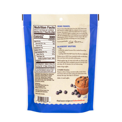 Bobs Red Mill, Grain Free Blueberry Muffin Mix, 9 Oz Bobs Red Mill