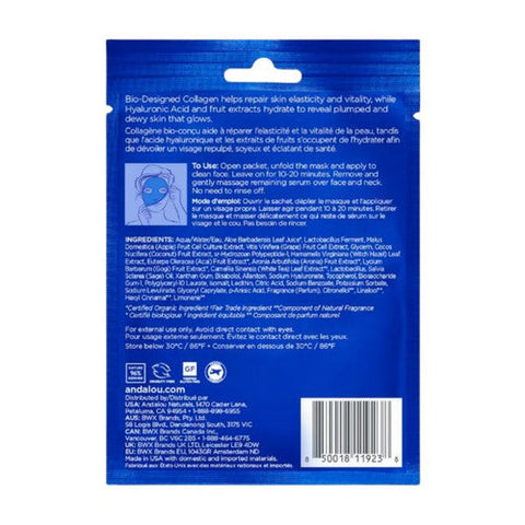 Andalou Naturals, Instant Hydrate And Refresh Sheet Mask, 0.45 Oz Andalou Naturals