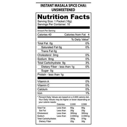 Natureâ€™s Guru, Masala Chai Unsweetened, 10 Count Nature’s Guru