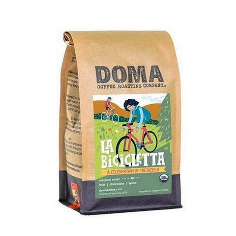 DOMA Coffee Roasting Company, Organic La Bicicletta Blend Whole Bean Coffee, 12 Oz DOMA Coffee Roasting Company