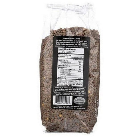 Timeless Natural Foods, Organic Spanish Brown Lentils, 16 Oz Timeless Natural Foods