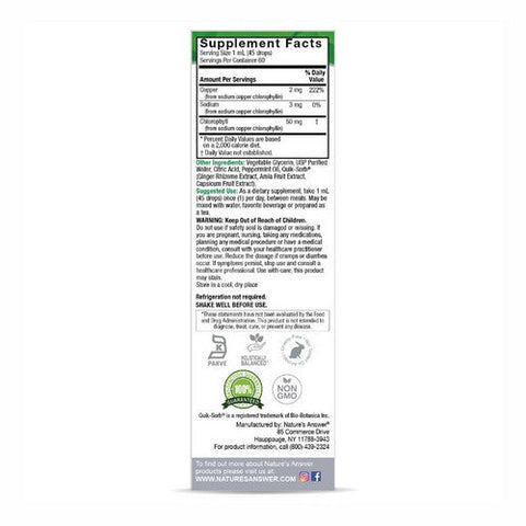 Nature's Answer, Concentrated Chlorophyll Liquid Drops Alcohol-Free, 50 Mg, 2 Oz