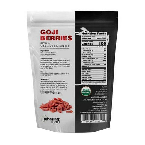 Amazing Nutrition, Amazing Foods Organic Goji Berries, 1 Lb Amazing Nutrition