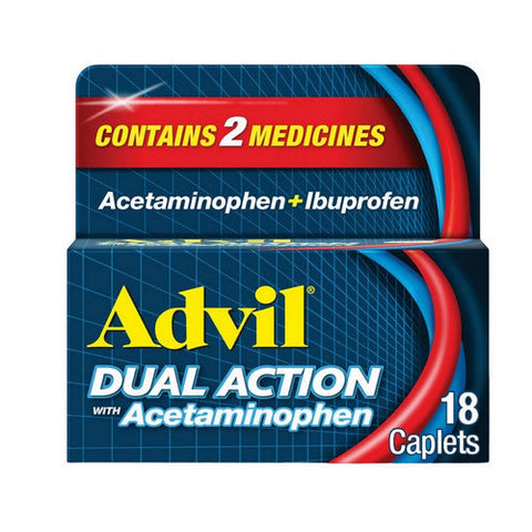 Advil, Dual Action Pain Reliever Caplets, 18 Count Advil
