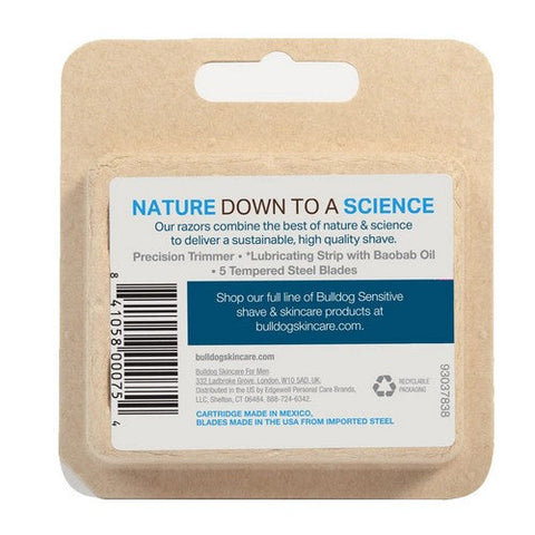 Bulldog Natural Skincare, 5-Blade Razor Refill Sensitive, 4 Count Bulldog Natural Skincare