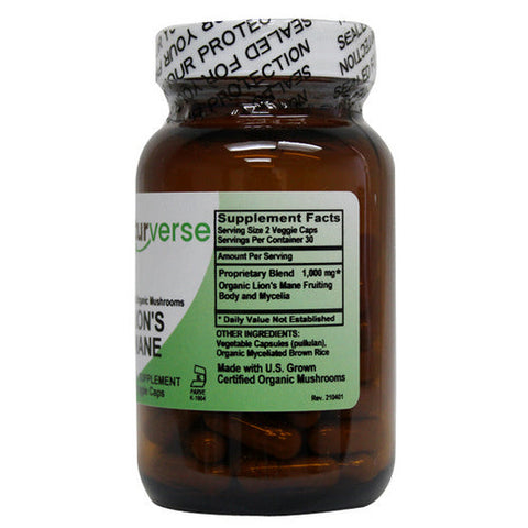 Naturverse, Lion's Mane COG Powder Capsules, 60 VegCaps Naturverse