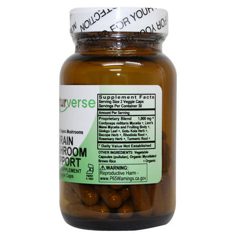 Naturverse, Brain Mushroom Support COG Powder Capsules, 60 VegCaps Naturverse