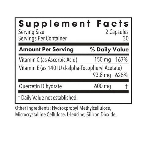 Nutricology/ Allergy Research Group, Quercetin 300 Stabilized With Antioxidants, 60 Veg Caps Nutricology/ Allergy Research Group