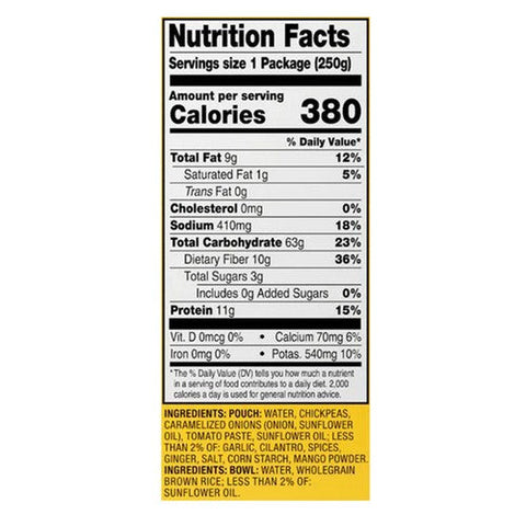 Tasty Bite, Indian Style Chickpea And Rice Bowl, 8.8 Oz (Case Of 6) Tasty Bite
