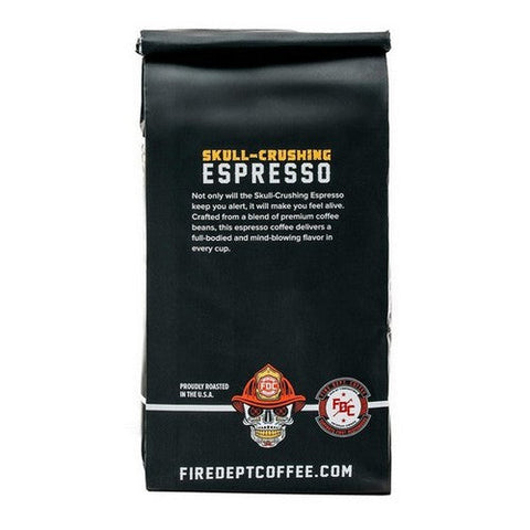 Fire Department Coffee, Skull Crush Espresso Ground, 12 Oz(Case Of 6) Fire Department Coffee