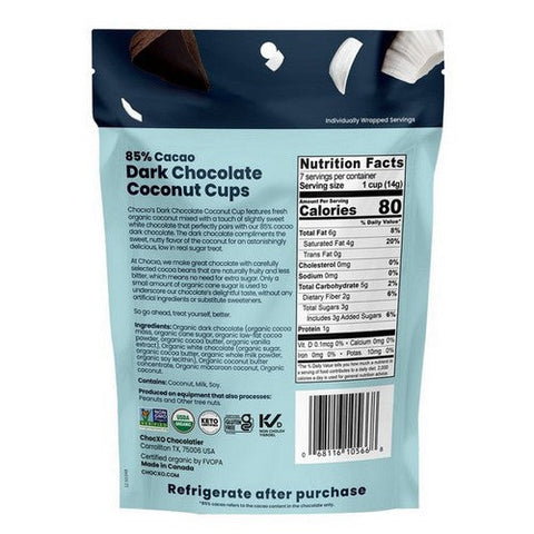 Chocxo, Dark Chocolate Coconut Butter Cup, 3.45 Oz(Case Of 6) Chocxo