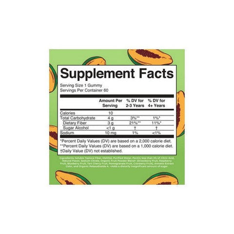 MaryRuth's, Organics Kids Fiber Papaya, 60 Gummies MaryRuth's
