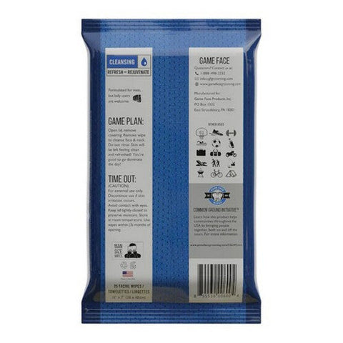 Game Face, Cleansing Facial Wipes, 25 Count Game Face