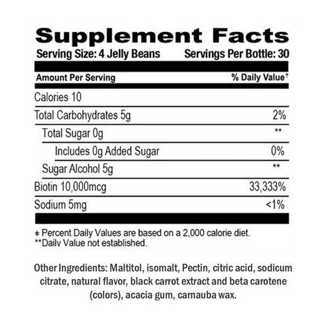 Human Beanz, Biotin Sugar Free Maximum Strength Hair Skin And Nails Strawberry Blast, 120 Count Human Beanz