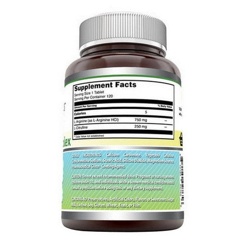 Amazing Nutrition, Amazing Formulas L-Arginine and L-Citrulline, 120 Tabs Amazing Nutrition