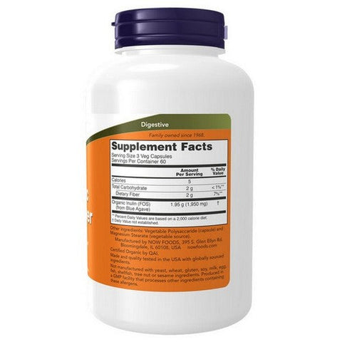 Now Foods, Prebiotic Inulin Fiber, 180 VegCaps Now Foods