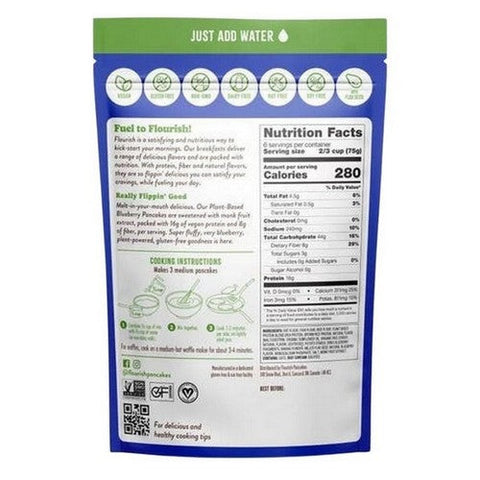 Flourish, Plant Based Blueberry Pancake Mix, 16 Oz Flourish