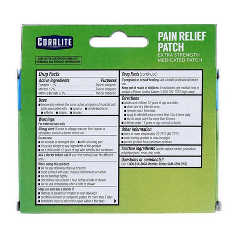 Coralite, Pain Relief Patch, 20 Count Coralite