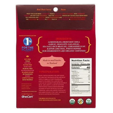 Mike's Organic Foods, Red Thai Curry Paste Small Box, 2.8 Oz (Case Of 6) Mike's Organic Foods