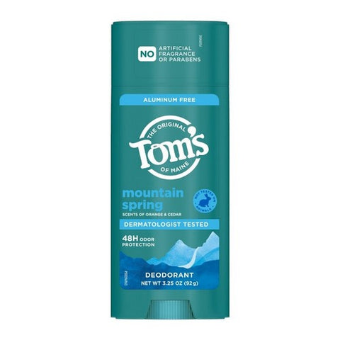 Tom's Of Maine, Mountain Spring Aluminum Free Deodorant, 3.25 Oz (Case Of 6) Tom's Of Maine