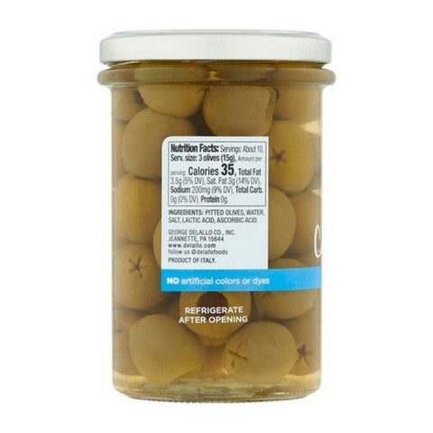 Delallo, Castelvetrano Green Pitted Olives, 5.3 Oz (Case Of 6) Delallo
