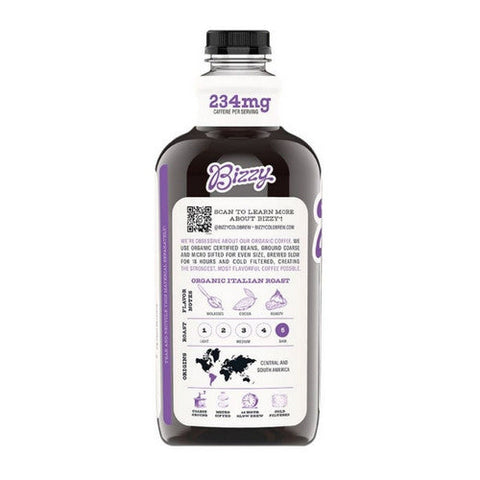 Bizzy Coffee, Organic Italian Roast Cold Brew Coffee, 48 Oz (Case Of 6) Bizzy Coffee