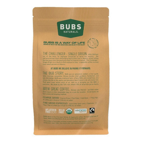 Bubs Naturals, Challengerr Coffee Medium Roast Whole Bean, 12 Oz Bubs Naturals