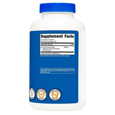 Nutricost, Horny Goat Weed Capsules, 600 Mg, 180 Count Nutricost