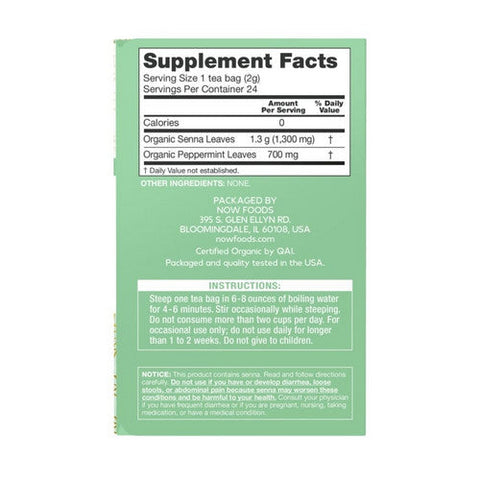 Now Foods, Organic Senna Mint Tea, 24 Bags Now Foods