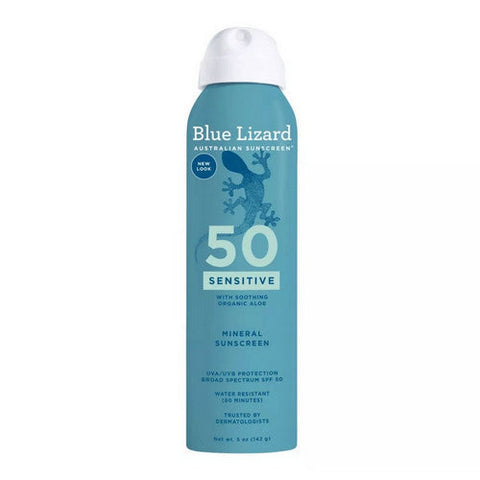 Blue Lizard, Sensitive Mineral Sunscreen Spray SPF 50+, 5 Oz Blue Lizard