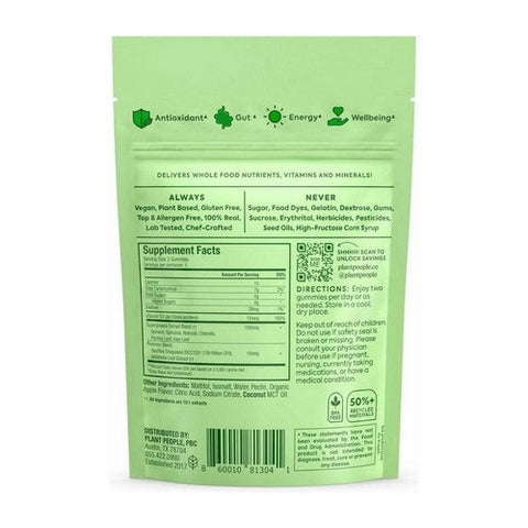 Plant People, Wonder Greens Veggie Green Apple Gummies, 10 Count Plant People