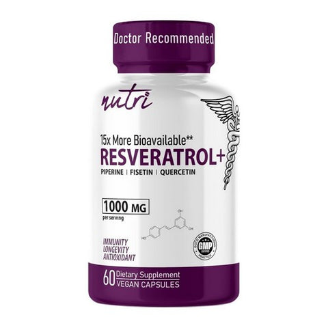 Resveratrol Plus With Black Pepper And Fisetin 60 Vegan Capsules by Nature's Fusions