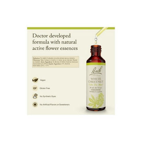 Bach, Original Flower Remedy Dropper White Chestnut Flower Essence, 0.7 Oz Bach