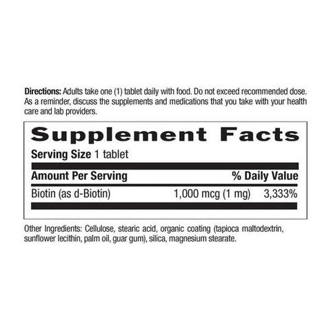 Country Life, Biotin, 1 Mg, 100 Tabs Country Life