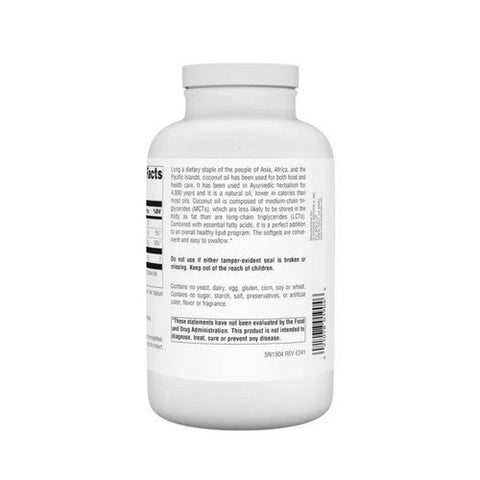 Source Naturals, Extra Virgin Coconut Oil, 240softgels Source Naturals