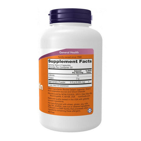 Now Foods, Beef Gelatin Hydrolyzed, 550 mg, 200 Caps Now Foods