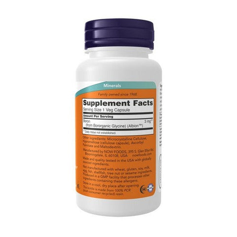 Now Foods, Boron, 3 Mg, 100 Veg Caps Now Foods