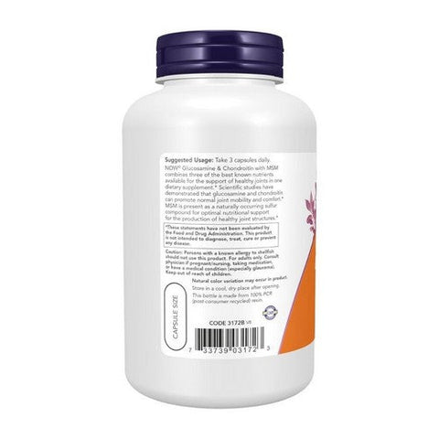 Now Foods, Glucosamine & Chondroitin with MSM, 180 Caps Now Foods