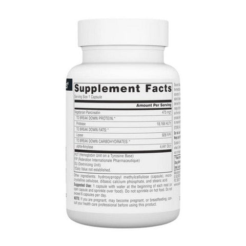 Source Naturals, Vegetarian Pancreatin, 475 mg, 60 Caps Source Naturals